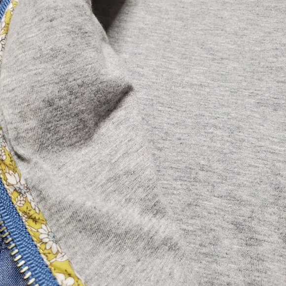 Anthropologie Lilka Floral Embroidered Denim Bomber Jacket Size S - Picture 6 of 14